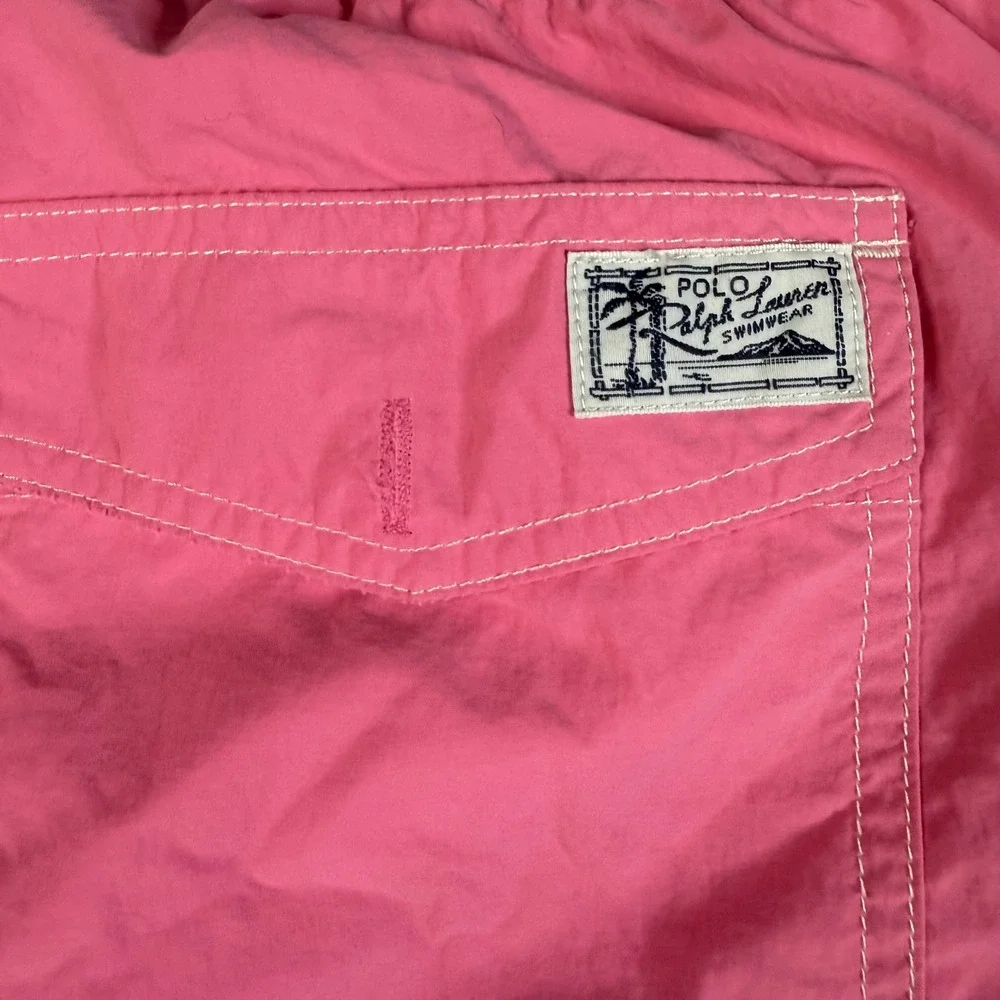 Polo Ralph Lauren Swim Trunks Mens‎ XXL Pink Nylon Mesh Lined Pony Logo Shorts